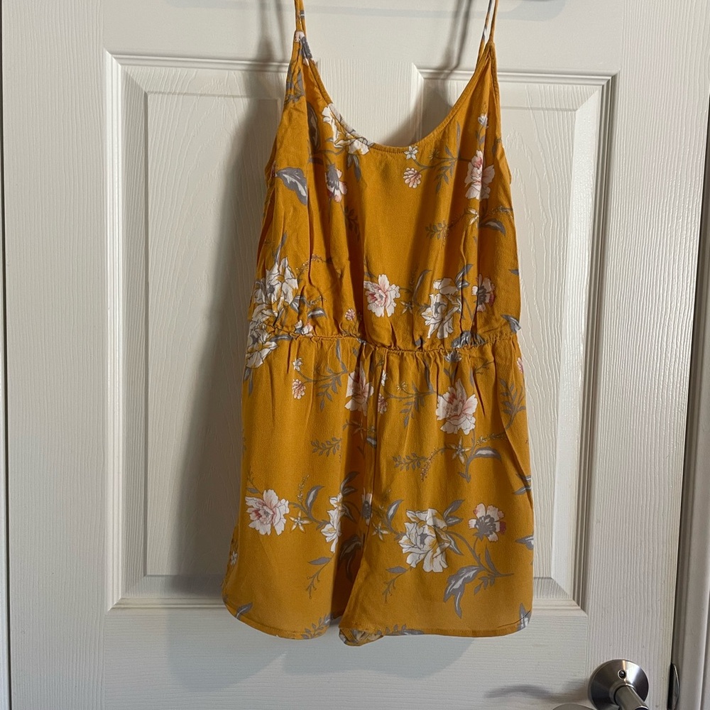 Kendall & Kylie Mustard Yellow Floral Romper